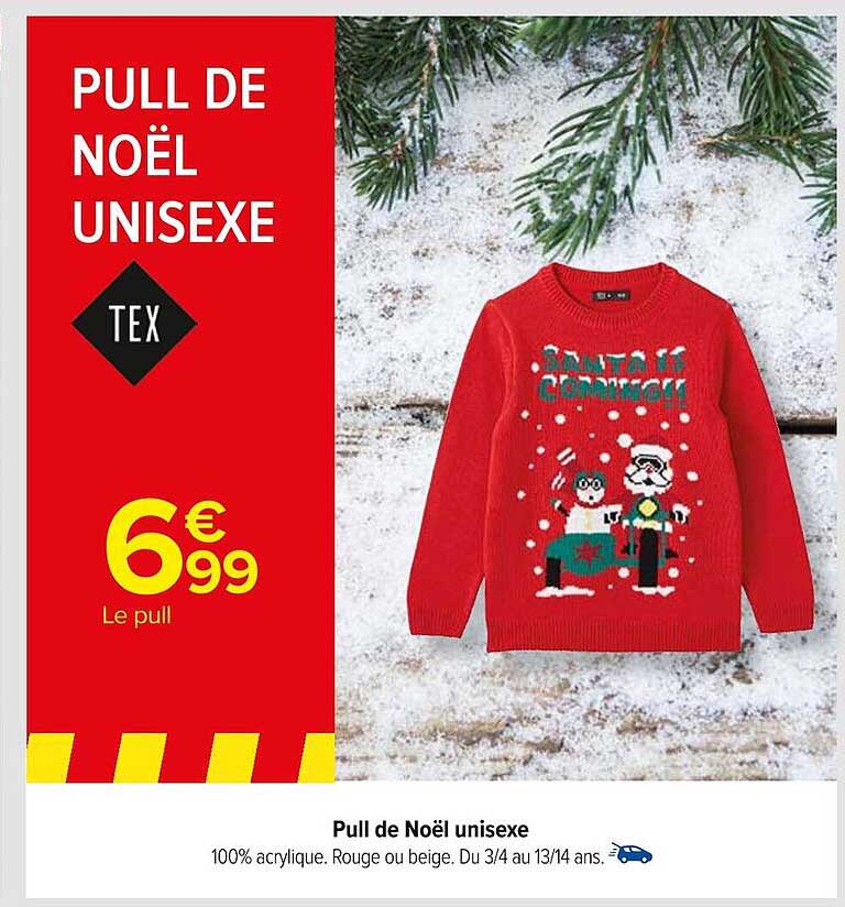 pull de noël unisexe