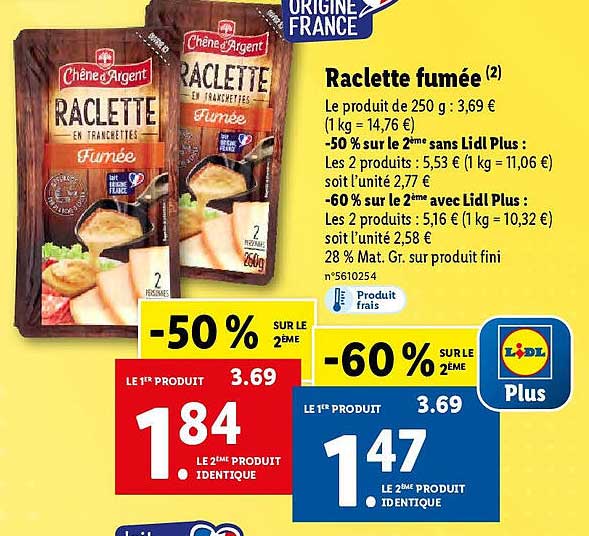 raclette fumée chêne d'argent