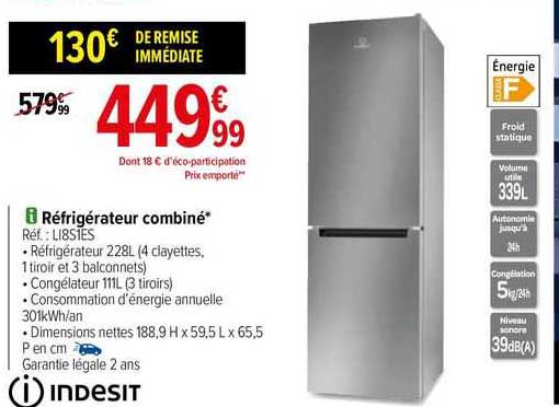 Réfrigérateur Combiné Indesit
