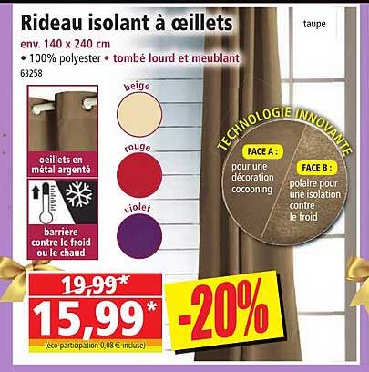 Rideau Isolant à œillets