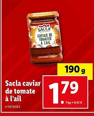 sacla caviar de tomate à l'ail
