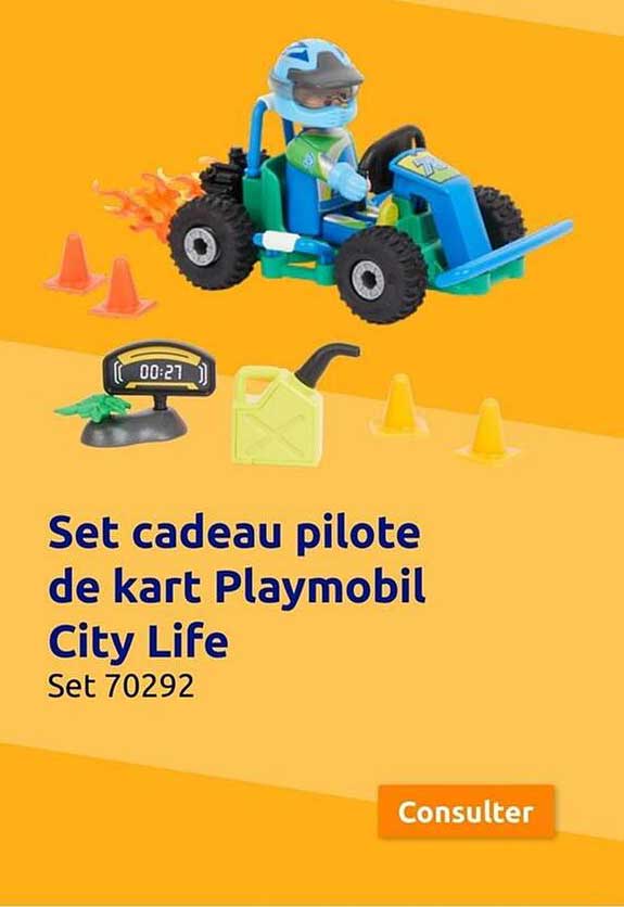 set cadeau pilote de kart playmobil city life