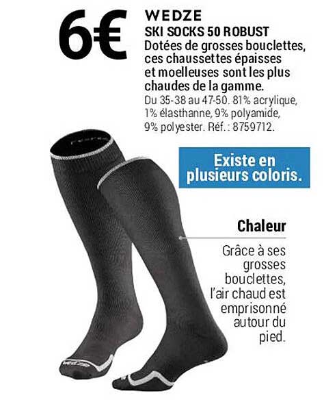 ski socks 50 robust wedze