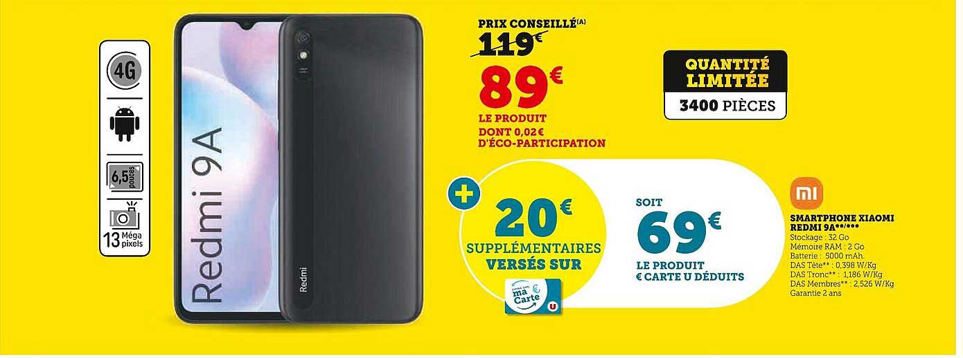 Smartphone Xiaomi Redmi 9A