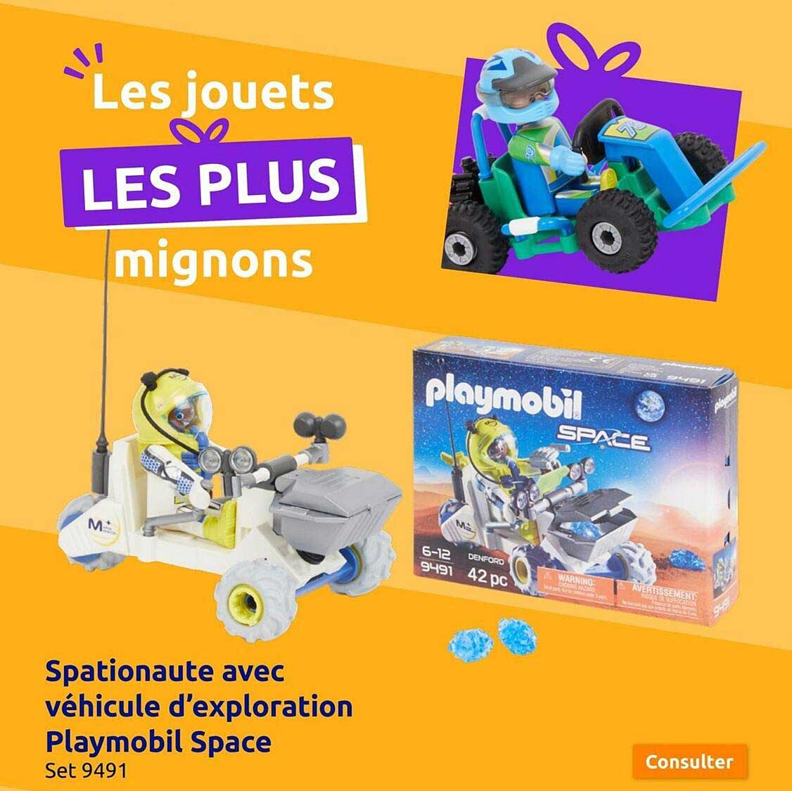 spationaute avec véhicule d'exploration playmobil space