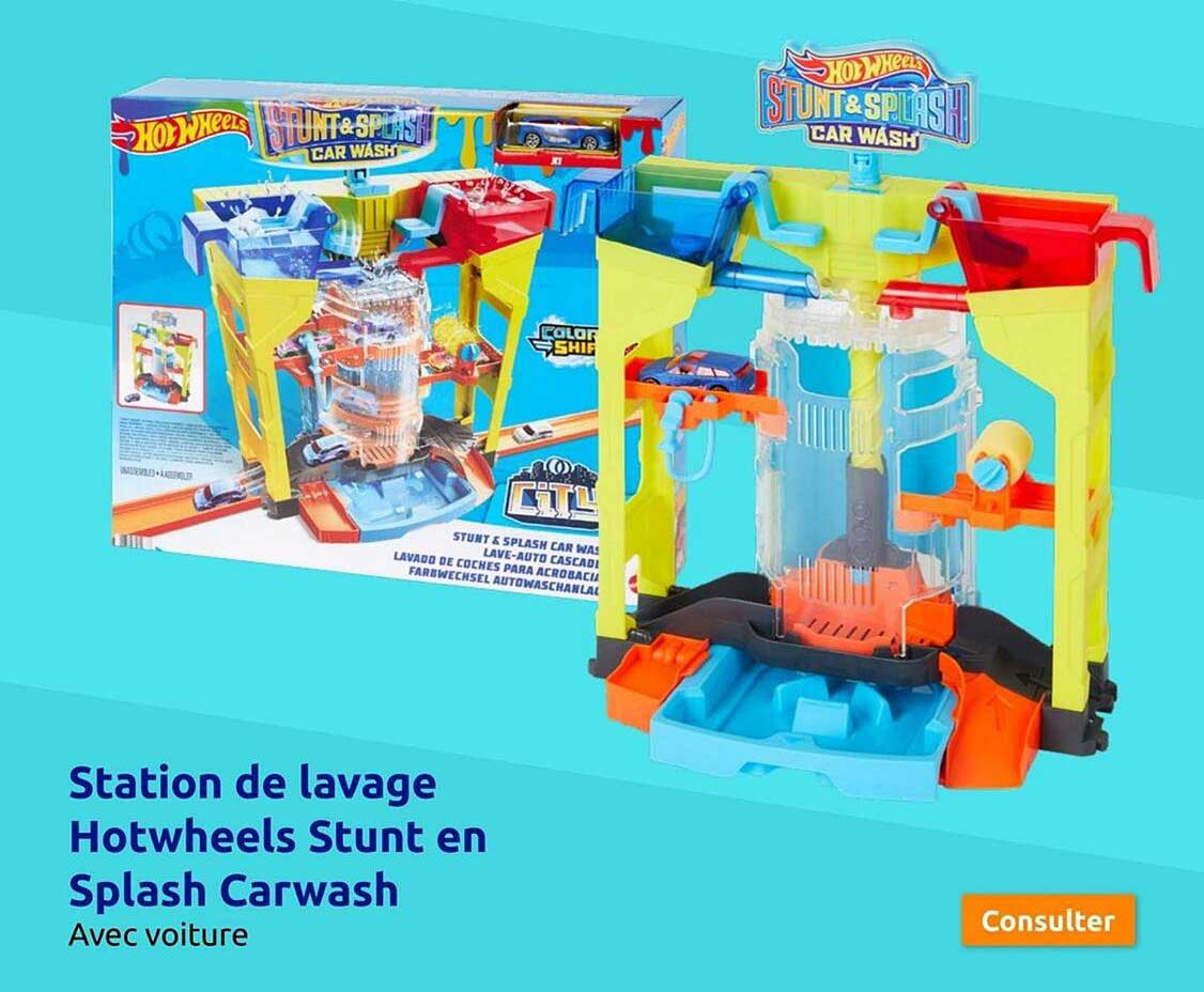 Station De Lavage Hotwheels Stunt En Splash Carwash
