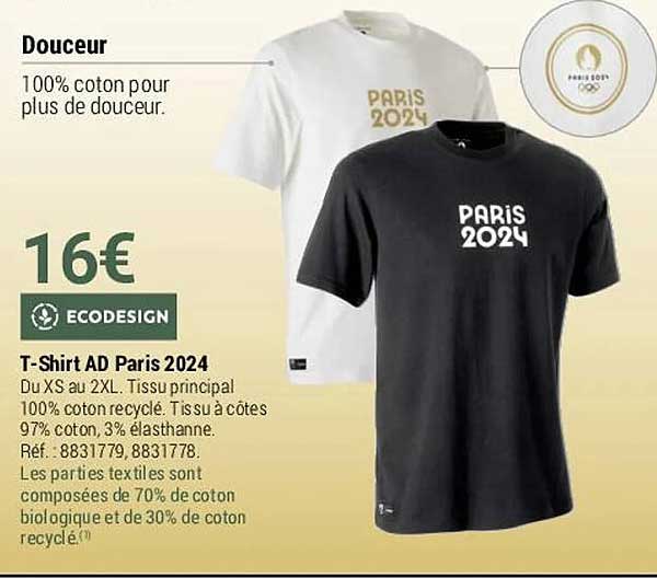t-shirt ad paris 2024 ecodesign