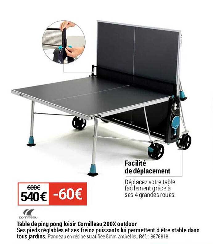 table de ping pong loisir cornilleau 200x outdoor
