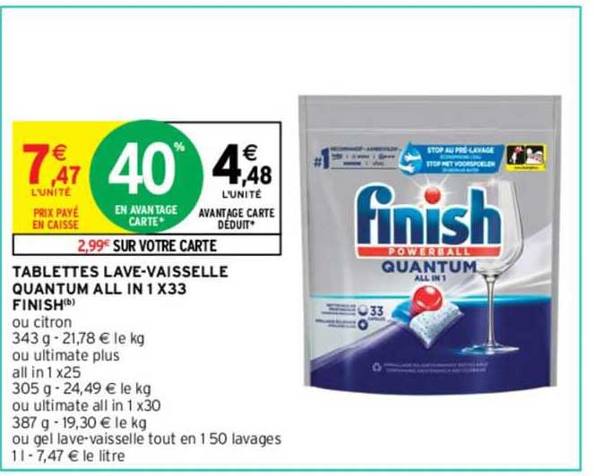 tablettes lave-vaisselle quantum all in 1 x 33 finish