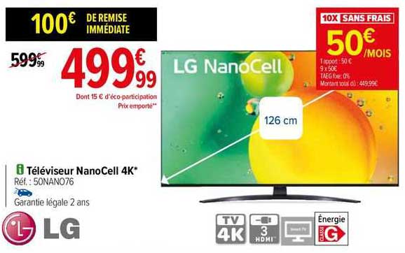 téléviseur nano cell 4k 126 cm lg