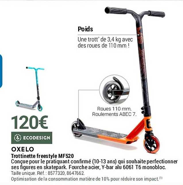 trottinette freestyle mf520 oxelo