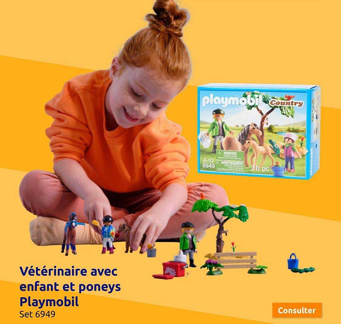 vétérinaire avec enfant et poneys playmobil