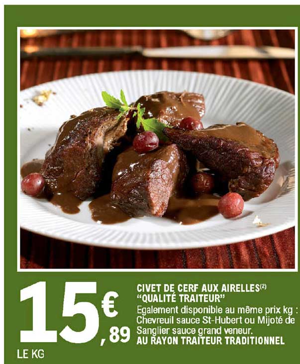 Civet De Cerf Aux Airelles "qualité Traiteur"