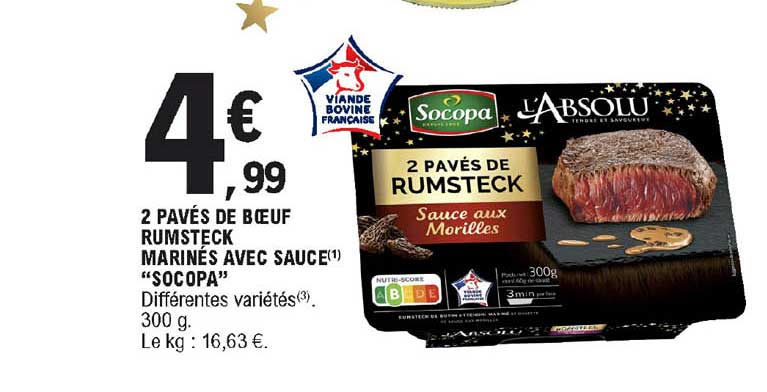 2 Pavés De Bœuf Rumsteck Marinés Avec Sauce Socopa
