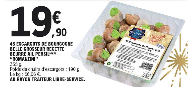 48 escargots de bourgogne belle grosseur recette beurre ail persil romanzini