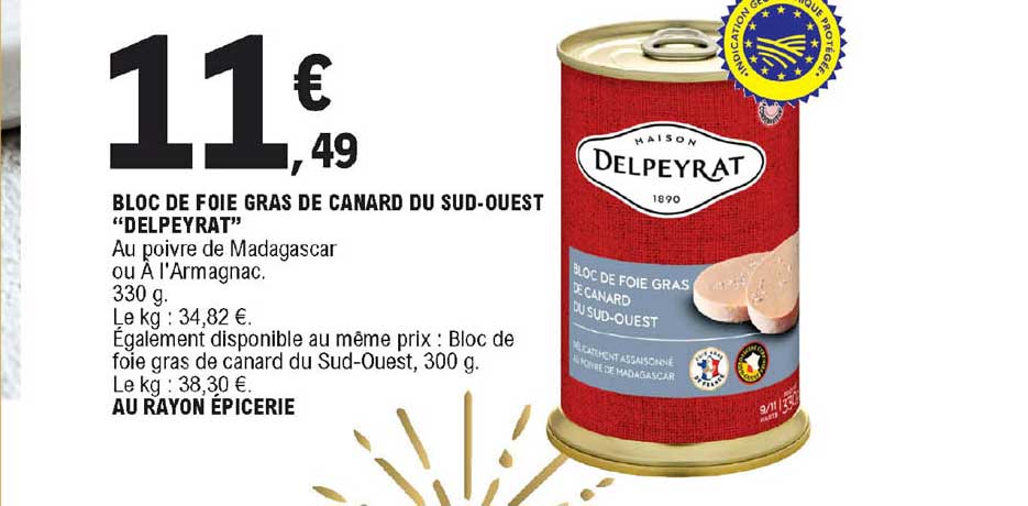 Bloc De Foie Gras De Canard Du Sud-ouest Delpeyrat
