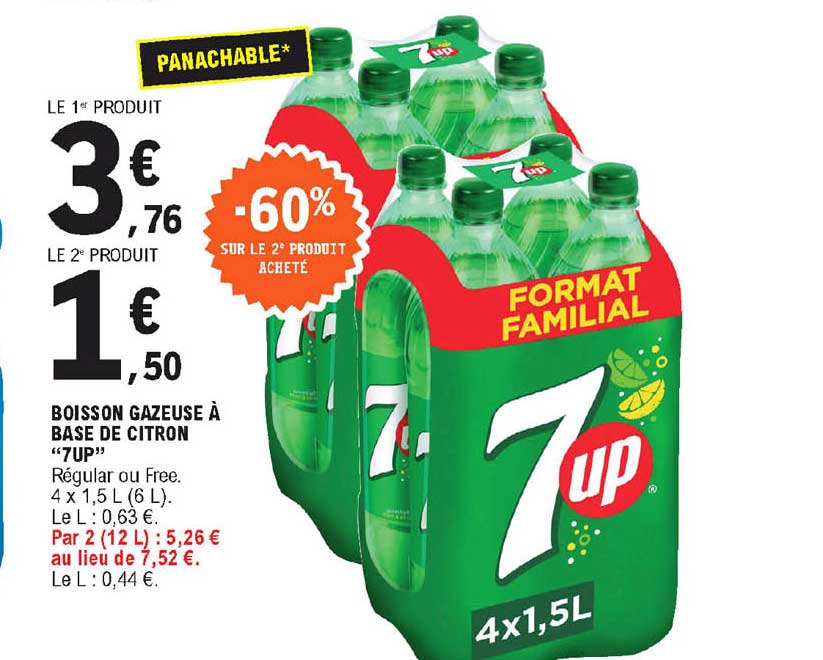 Boisson Gazeuse à Base De Citron "7up" -60% Sur Le 2e Produit Acheté