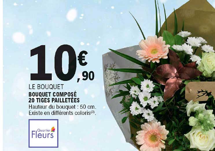 bouquet composé 20 tiges pailletées