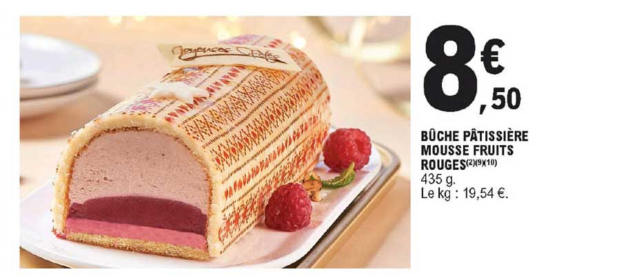 bûche pâtissière mousse-fruits rouges