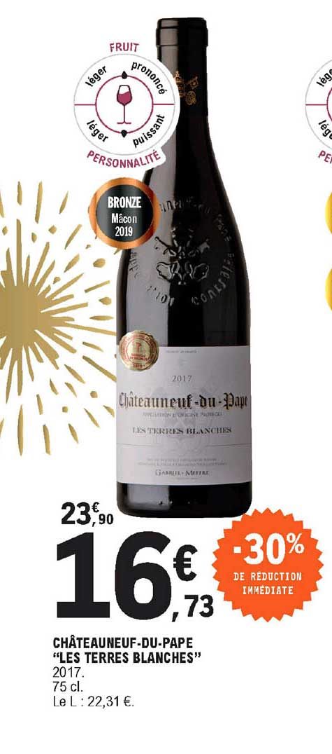 châteauneuf-du-pape "les terres blanches" -30% de réduction immédiate