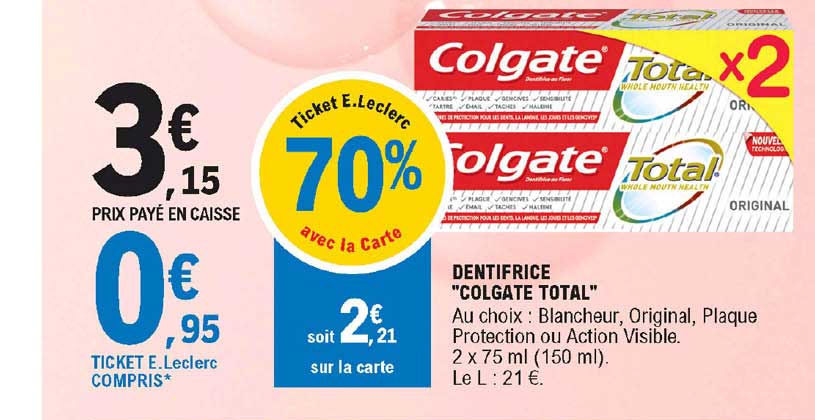 Dentifrice "colgate Total"