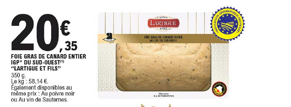 foie gras de canard entier igp du sud-ouest lartigue et fils