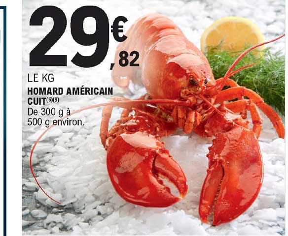 homard américain cuit