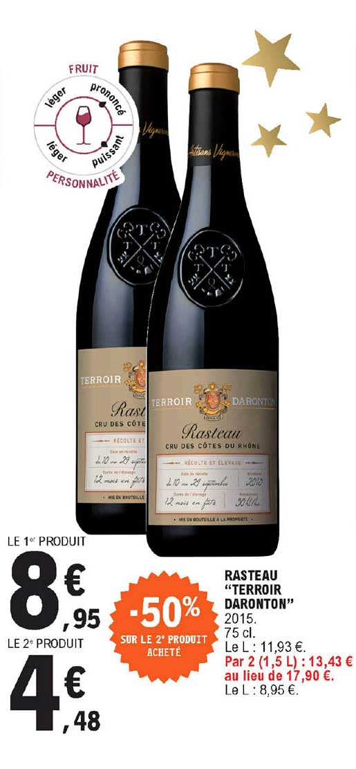 Rasteau "terroir Daronton" -50% Sur Le 2e Produit Acheté
