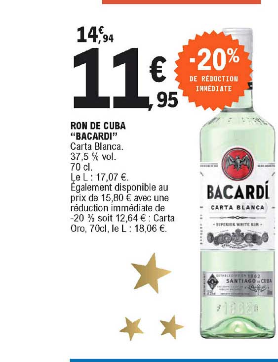 ron de cuba "bacardi" carta blanca