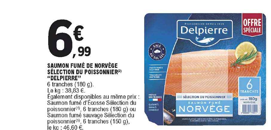 saumon fumé de norvège sélection du poissonnier delpierre