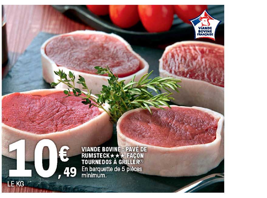 viande bovine : pavé de rumsteck façon tournedos à griller