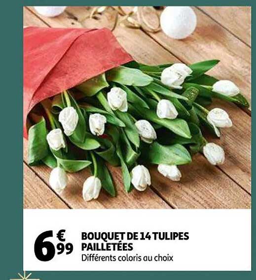 bouquet de 14 tulipes pailletées