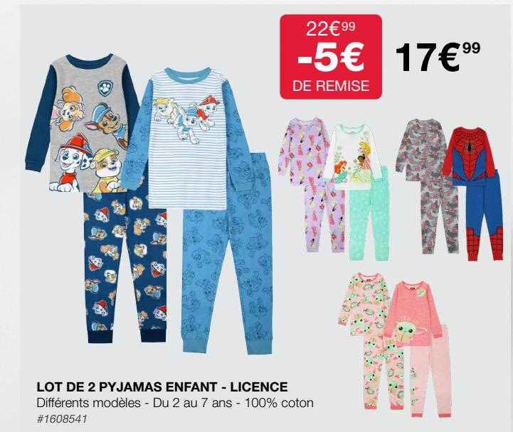 Lot De 2 Pyjamas Enfant - Licence