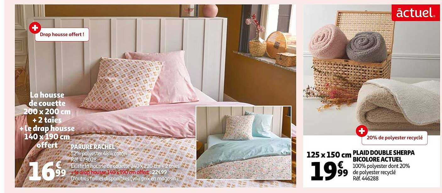 parure rachel, plaid double sherpa bicolore actuel