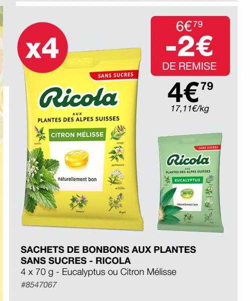 Sachets De Bonbons Aux Plantes Sans Sucres - Ricola