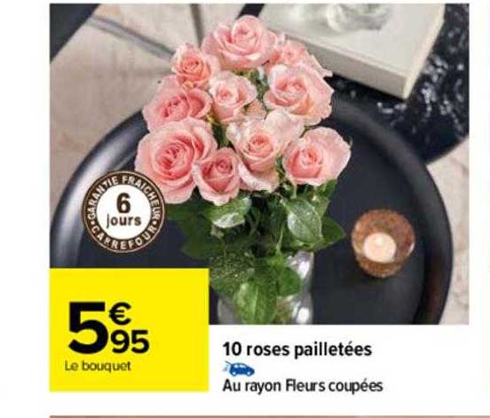 10 roses pailletées
