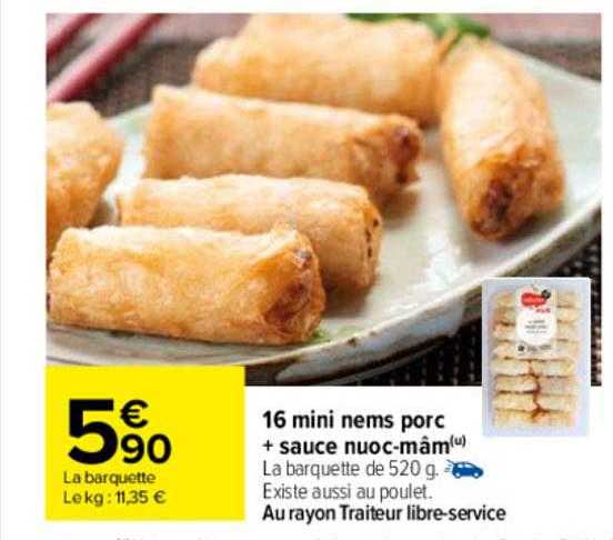 16 mini nems porc + sauce nuoc-mâm