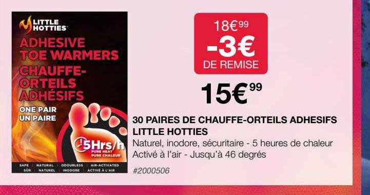 30 paires de chauffe-orteils adhésifs little hotties