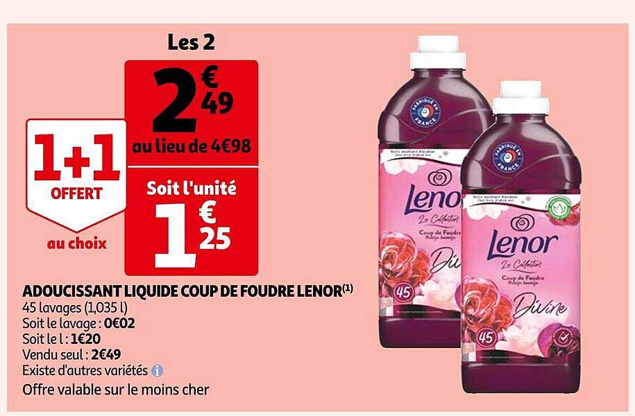 adoucissant liquide coup de foudre lenor