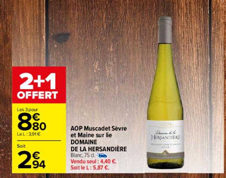 aop muscadet sèvre et maine sur lie domaine de la hersandière