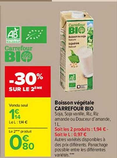 Boisson Végétale Carrefour Bio