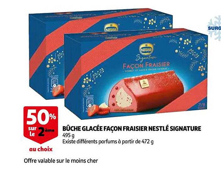 bûche glacée façon fraisier nestlé signature