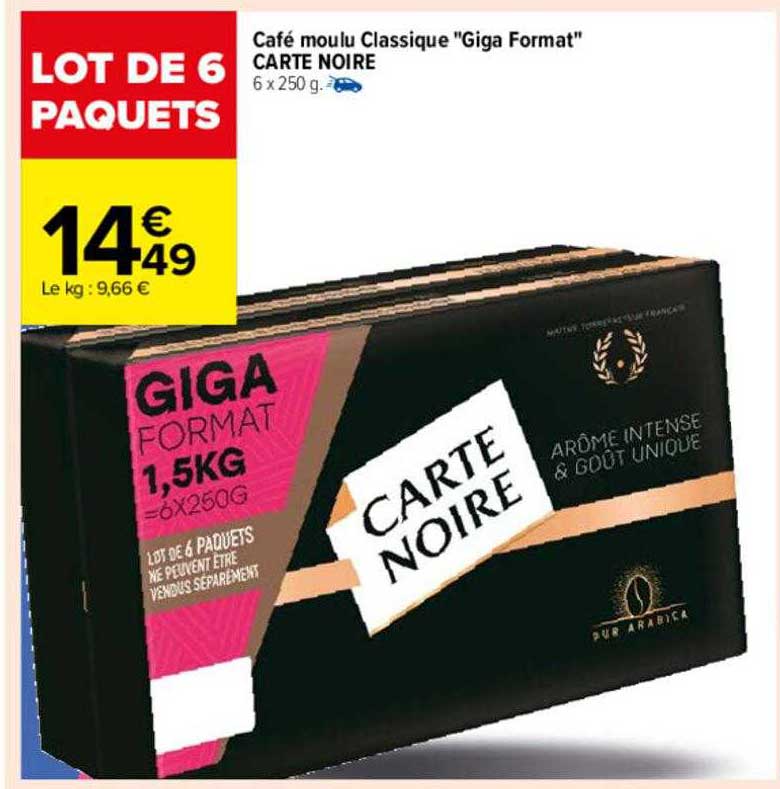 café moulu classique "giga format" carte noire