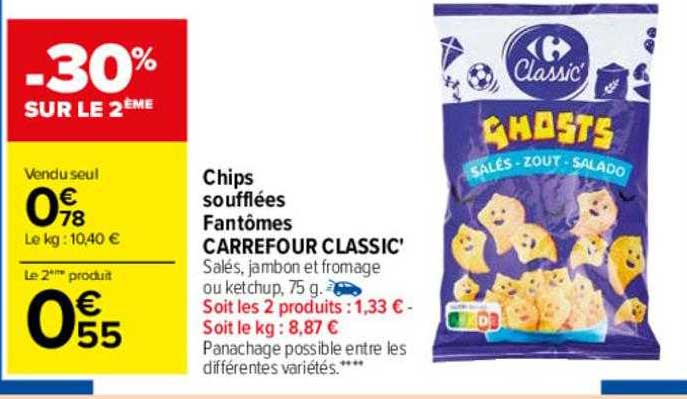Chips Soufflées Fantômes Carrefour Classic