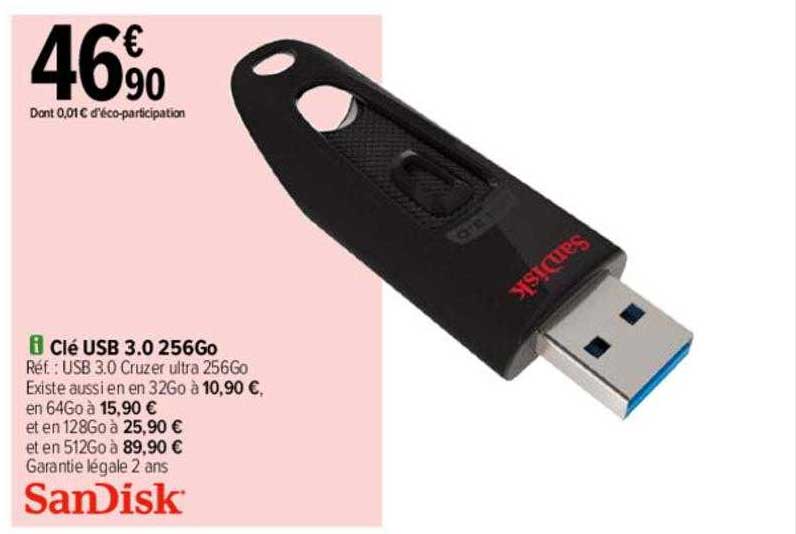 clé usb 3.0 256go sandisk