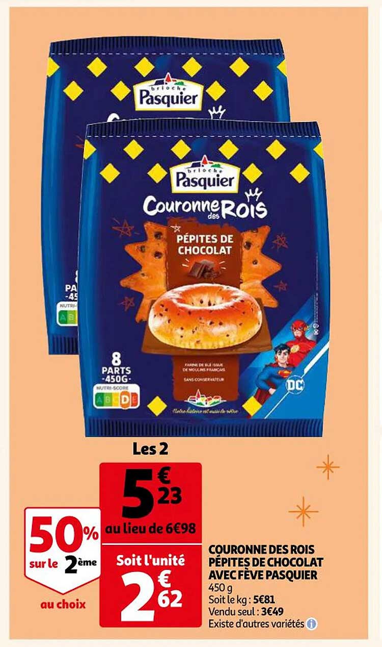 couronne des rois pépites de chocolat avec fève pasquier