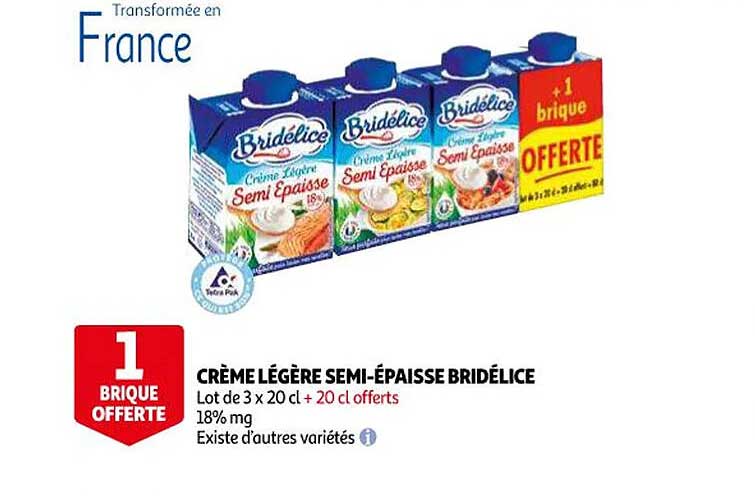 crème légère semi-épaisse bridélice