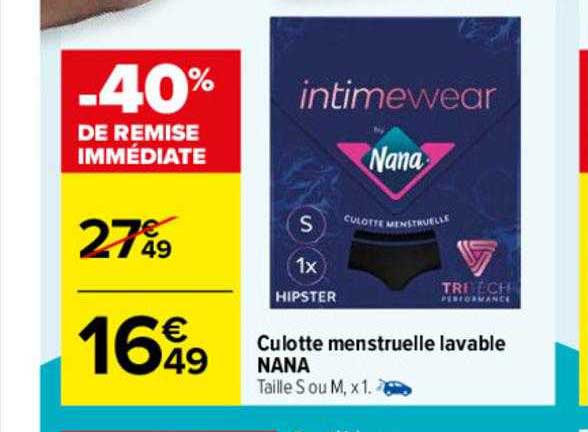 culotte menstruelle lavable nana