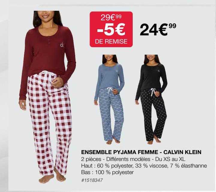 ensemble pyjama femme - calvin klein