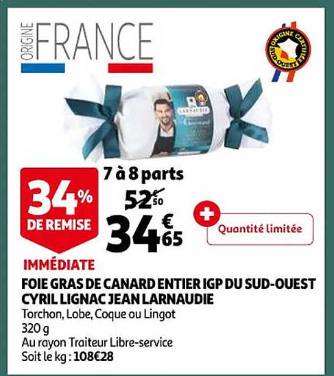 foie gras de canard entier igp du sud-ouest cyril lignac jean larnaudie